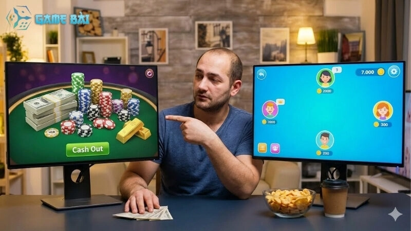 So sánh game bài đổi thưởng và game bài giải trí cực chi tiết